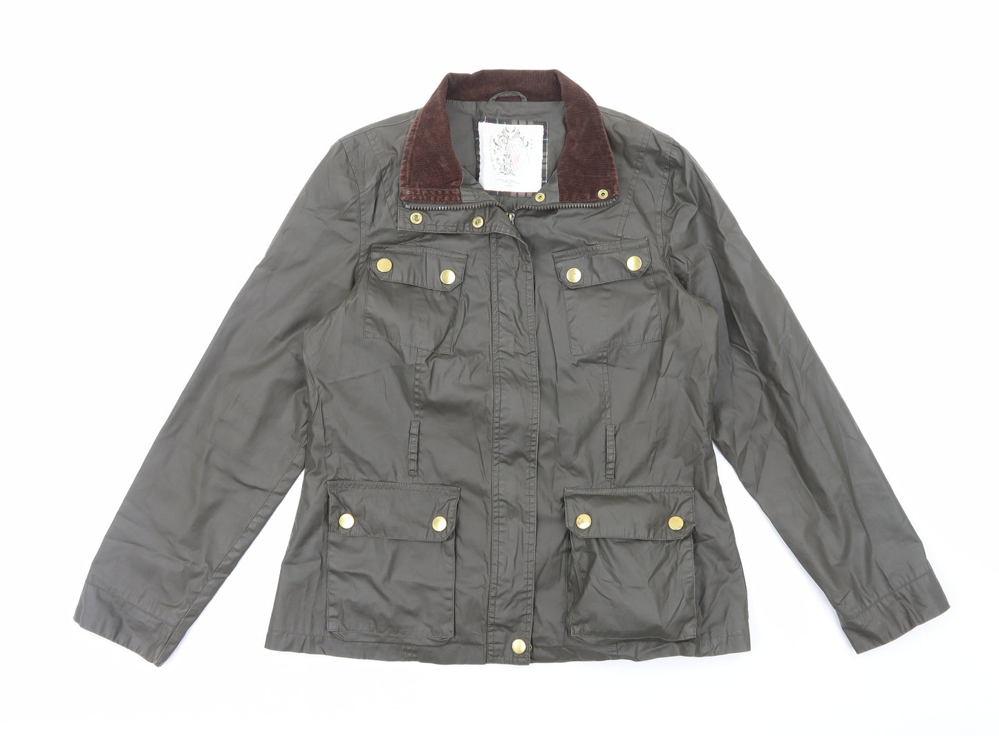 New Look Womens Green Jacket Size 12 Zip