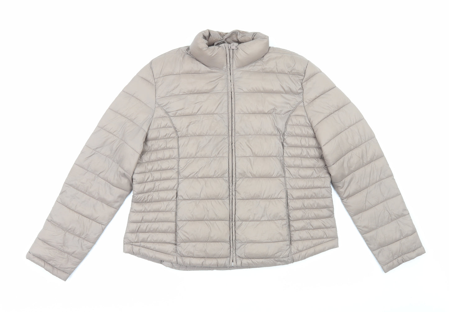 Primark Womens Brown Quilted Jacket Size XL Zip
