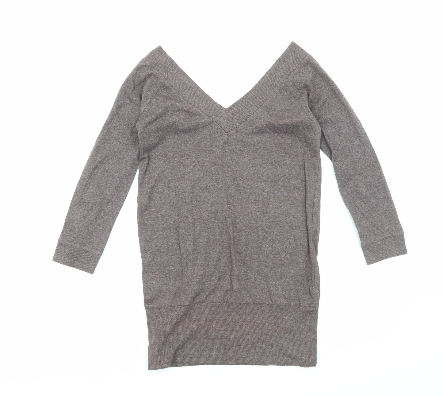 Primark Womens Brown V-Neck Cotton Pullover Jumper Size 10