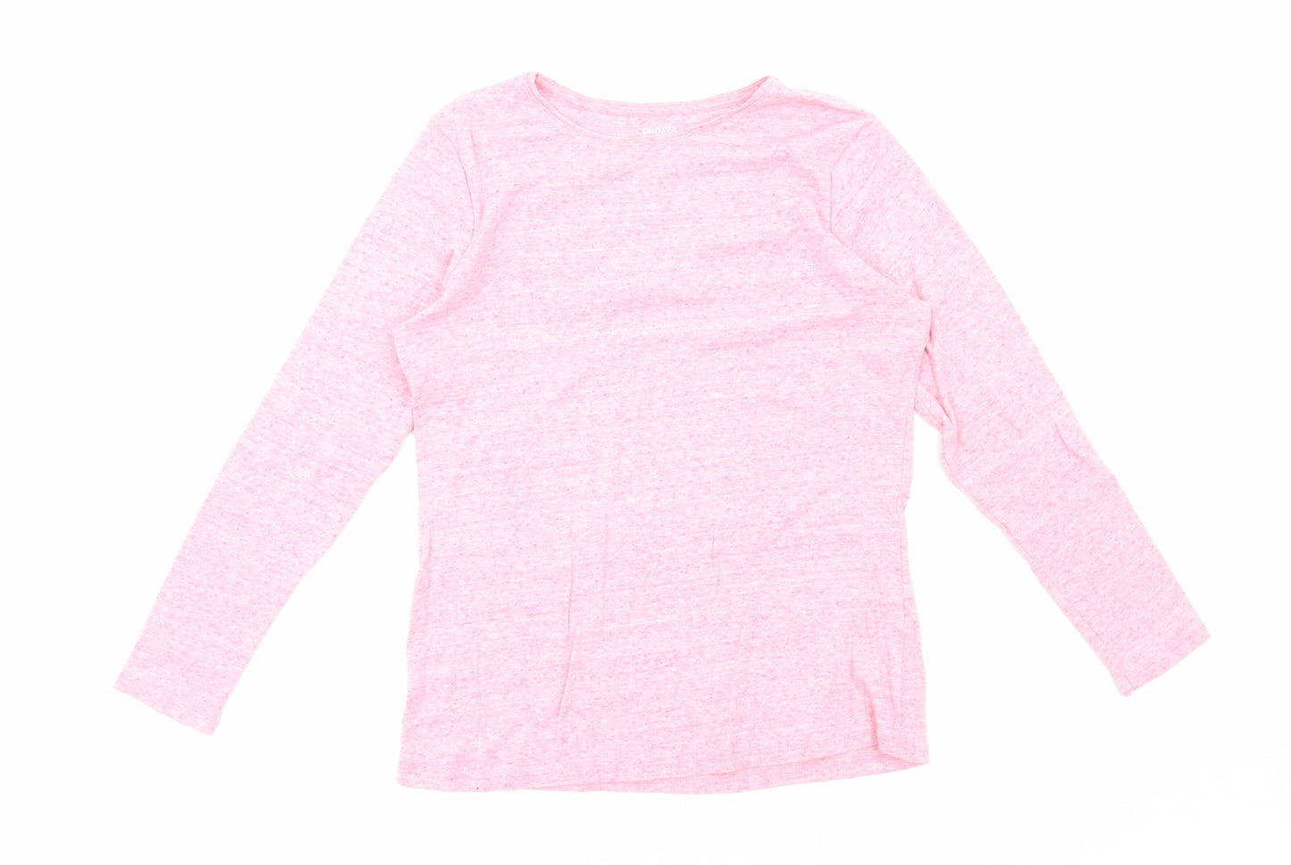 Papaya Womens Pink Cotton Basic T-Shirt Size 16 Round Neck
