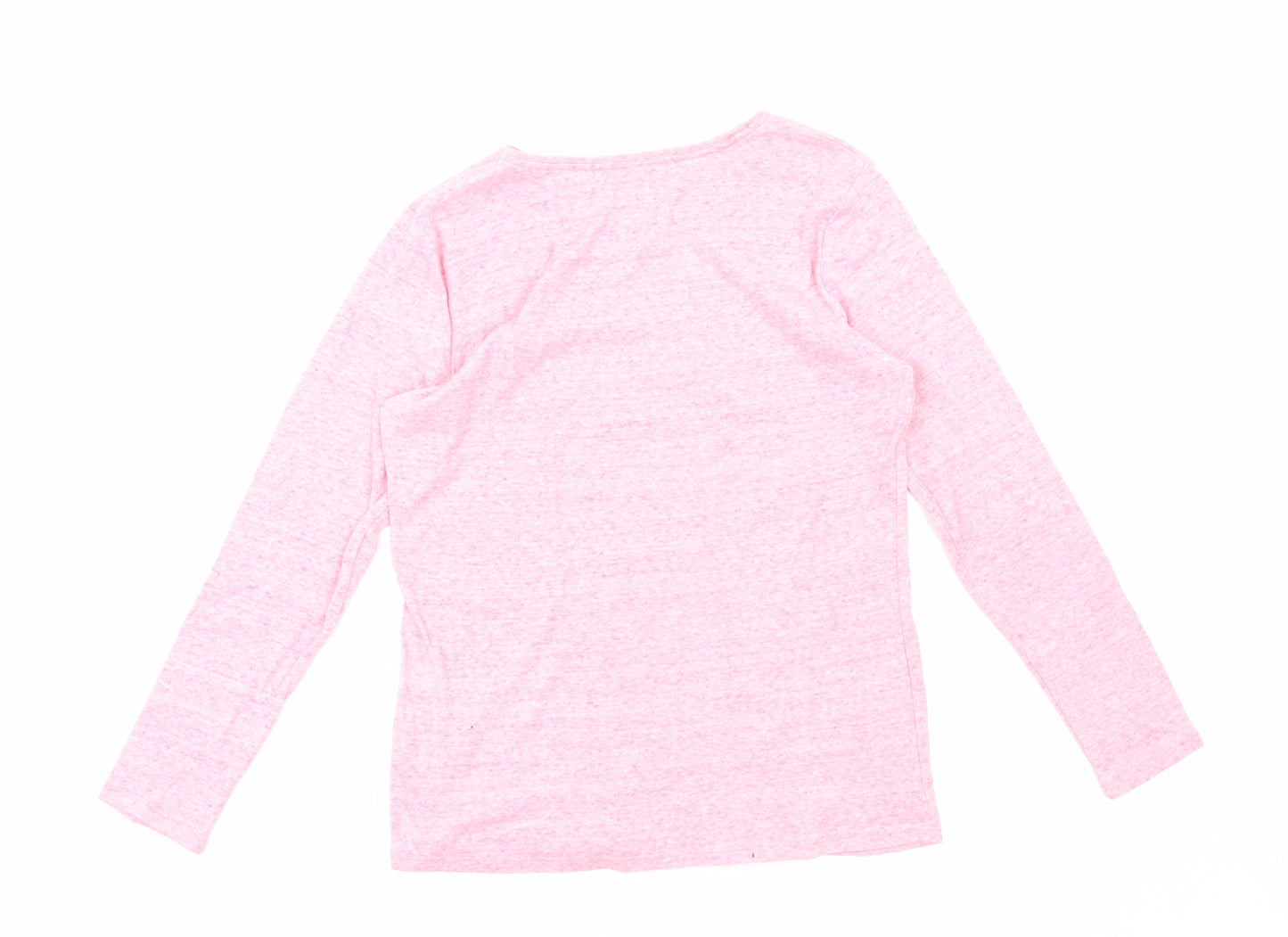 Papaya Womens Pink Cotton Basic T-Shirt Size 16 Round Neck