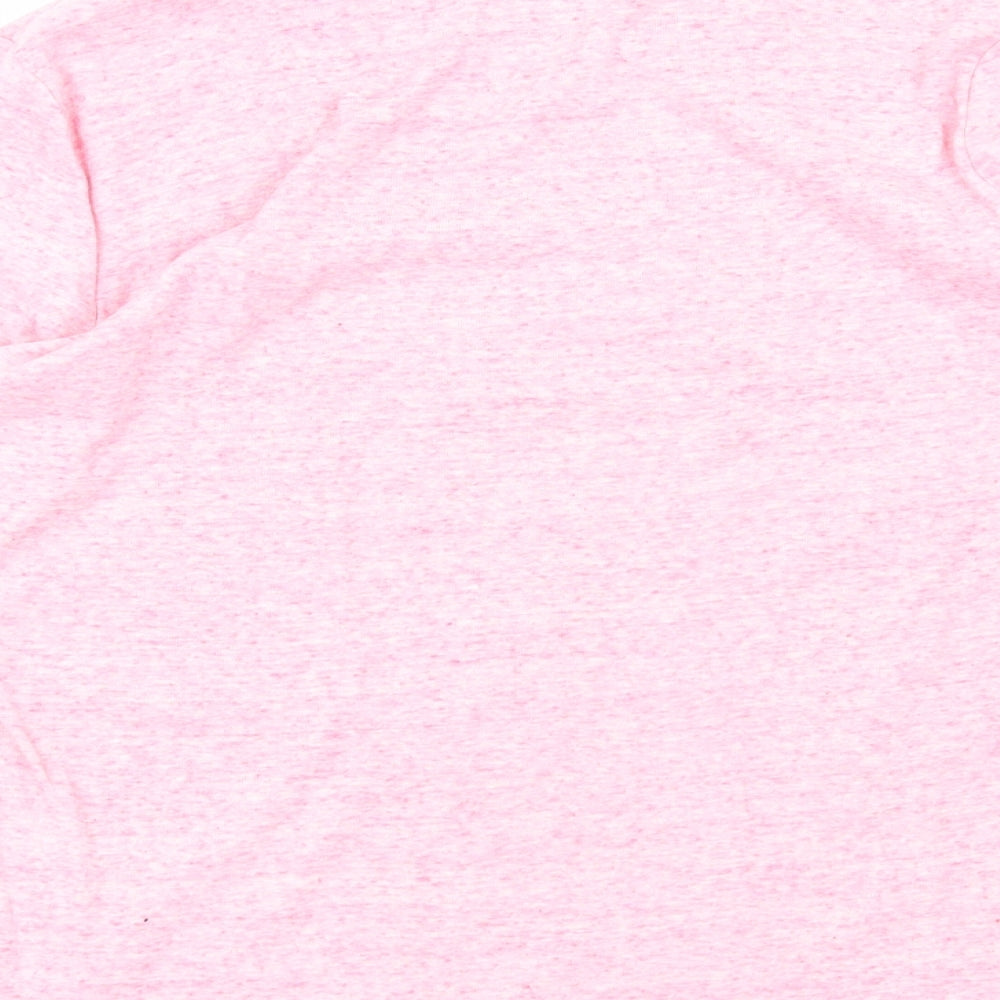 Papaya Womens Pink Cotton Basic T-Shirt Size 16 Round Neck