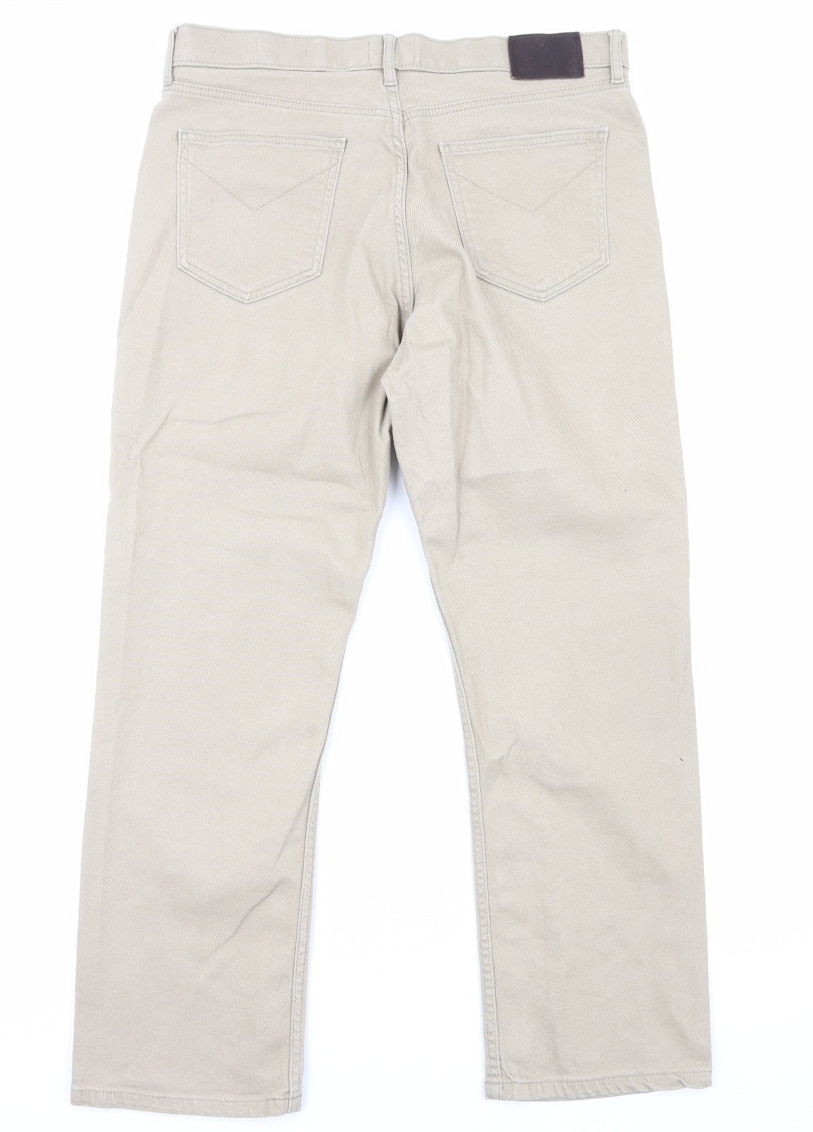 Marks and Spencer Mens Beige Cotton Straight Jeans Size L L29 in Regular Zip