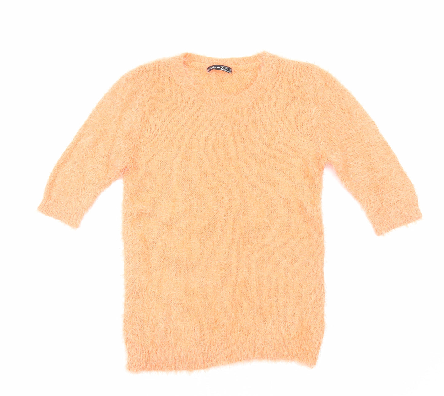 Primark Womens Orange Round Neck Cotton Pullover Jumper Size 8
