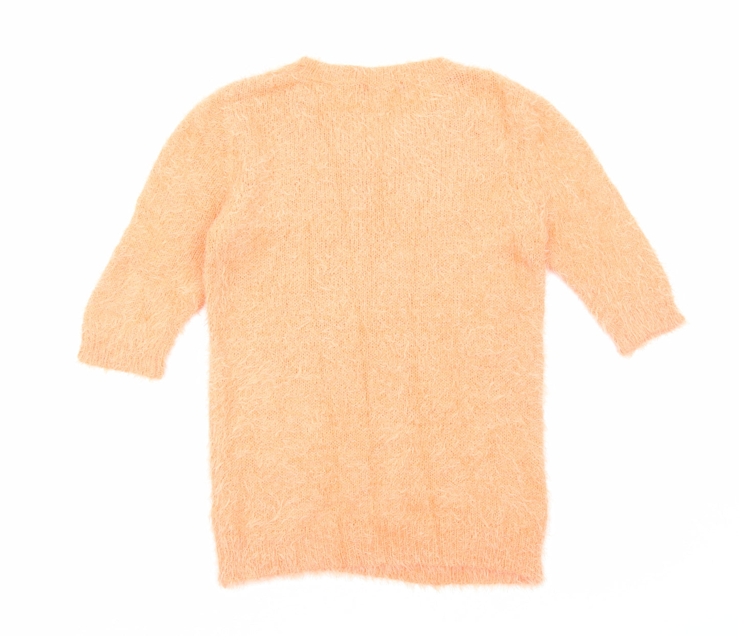 Primark Womens Orange Round Neck Cotton Pullover Jumper Size 8