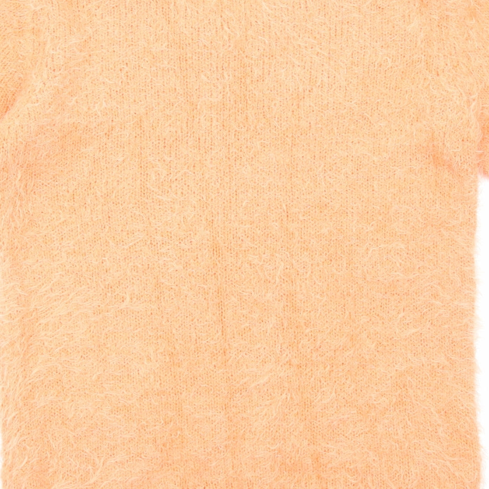 Primark Womens Orange Round Neck Cotton Pullover Jumper Size 8