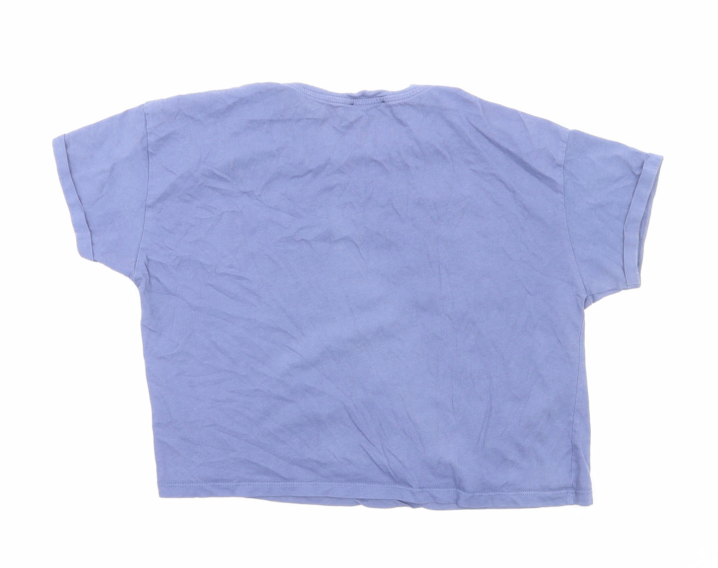 New Look Girls Blue Cotton Basic T-Shirt Size 14-15 Years Round Neck Pullover