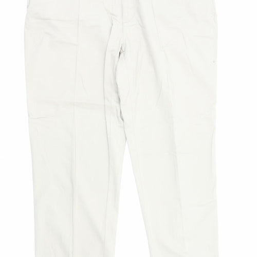 James Pringle Mens Beige Cotton Trousers Size 2XL L31 in Regular Zip