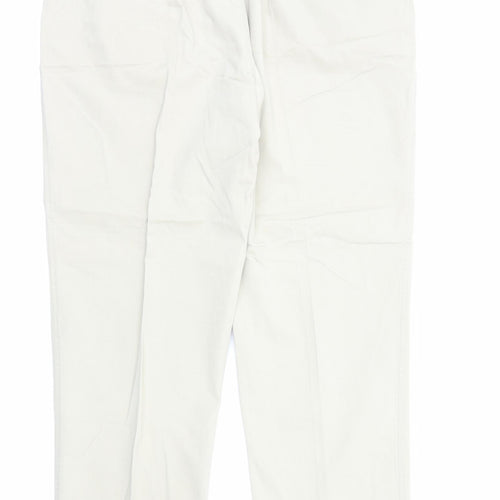 James Pringle Mens Beige Cotton Trousers Size 2XL L31 in Regular Zip