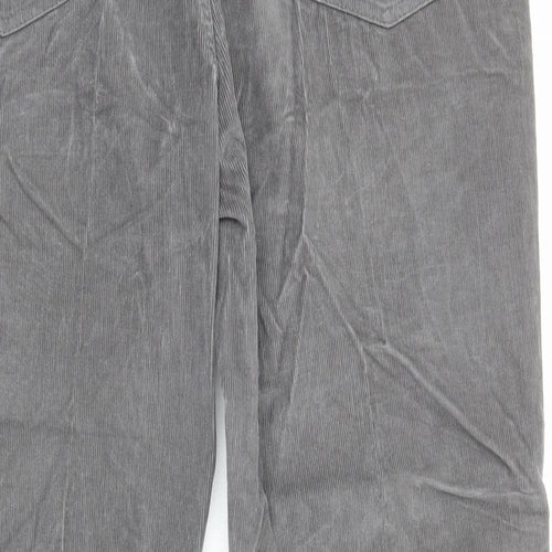 Lands' End Mens Grey Cotton Trousers Size XL Regular Zip