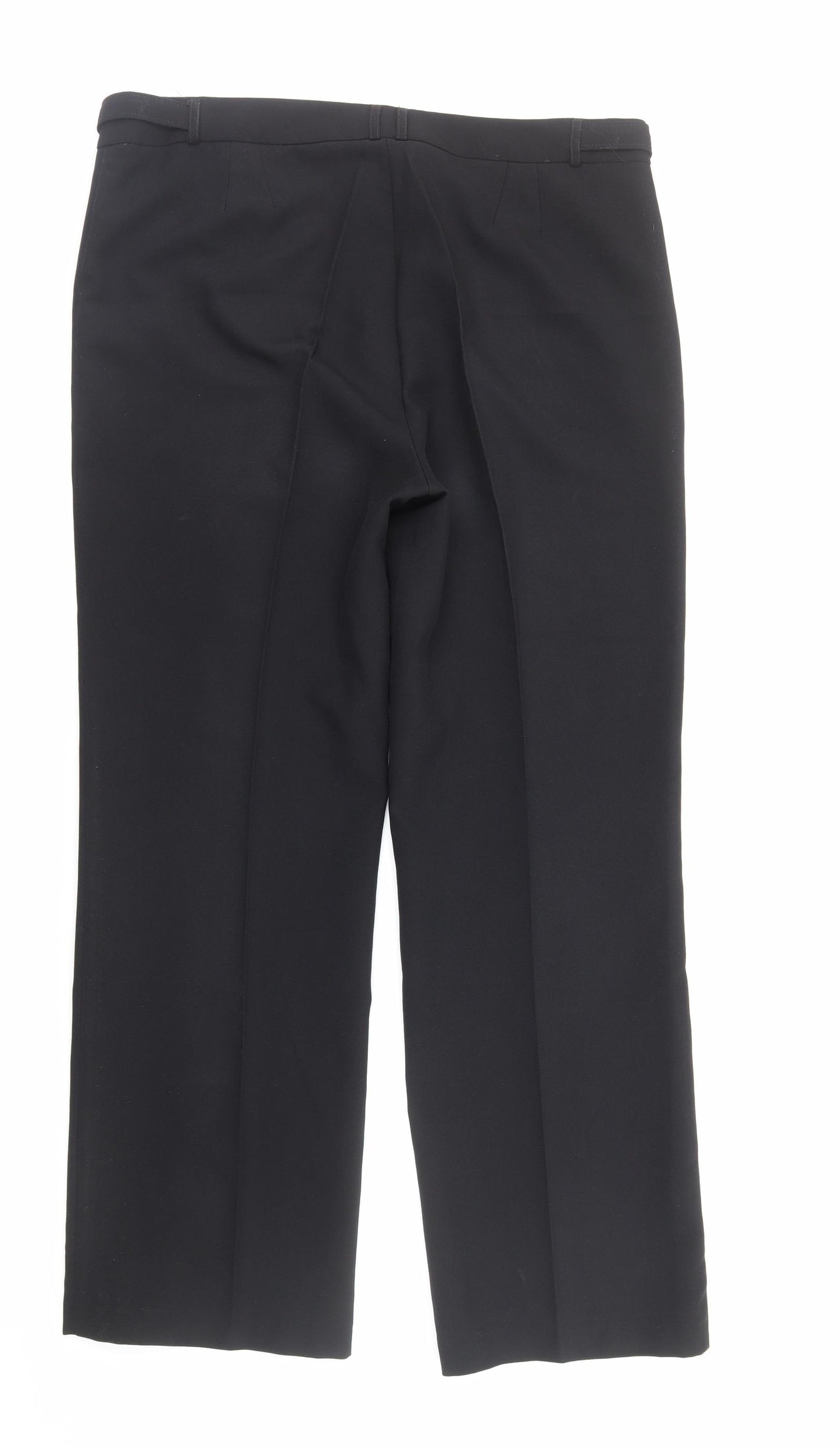 Peacocks Womens Black Polyester Capri Trousers Size 16 Regular Zip