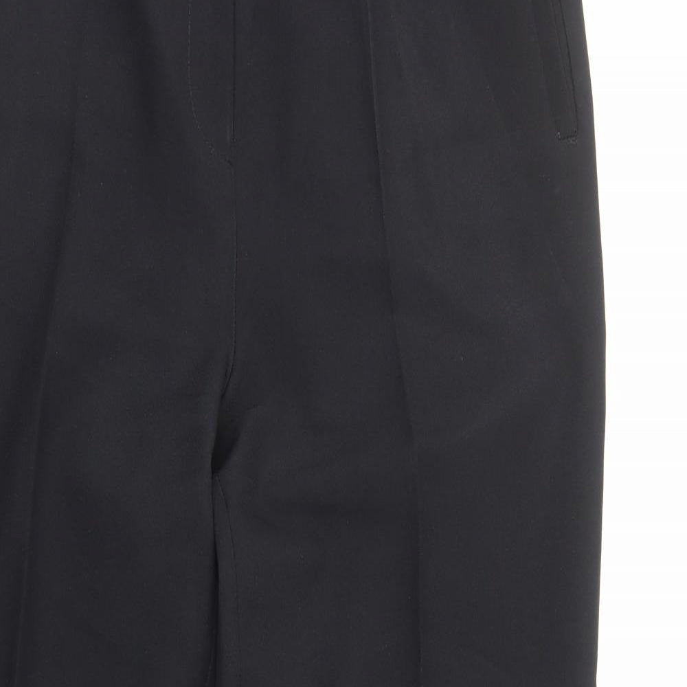 Peacocks Womens Black Polyester Capri Trousers Size 16 Regular Zip
