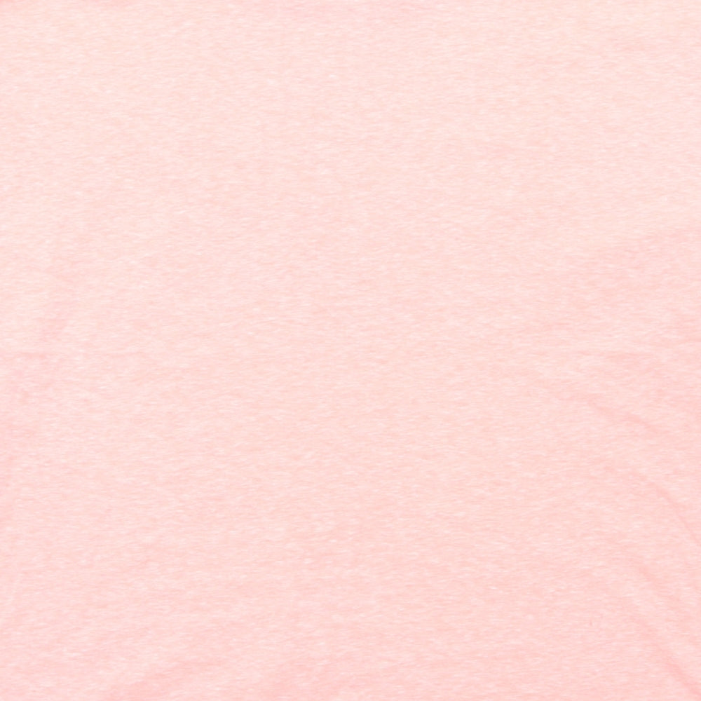 Marks and Spencer Girls Pink Cotton Basic T-Shirt Size 12-13 Years Round Neck Pullover