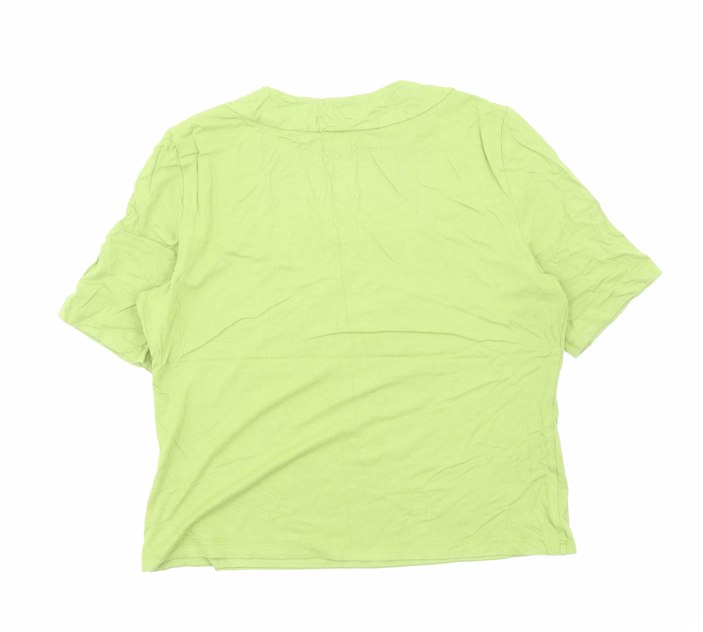 Minuet Womens Green Viscose Basic T-Shirt Size 16 Square Neck