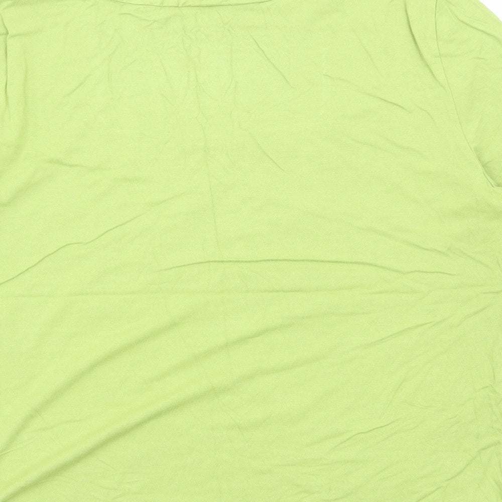 Minuet Womens Green Viscose Basic T-Shirt Size 16 Square Neck