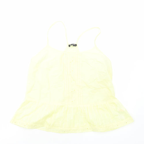 Love&Soul Womens Yellow Cotton Basic Tank Size 12 Round Neck