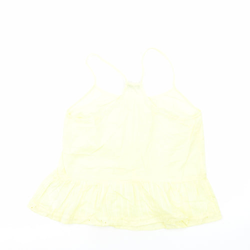 Love&Soul Womens Yellow Cotton Basic Tank Size 12 Round Neck
