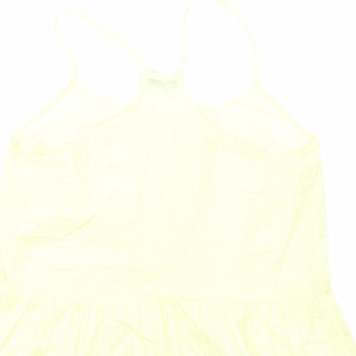Love&Soul Womens Yellow Cotton Basic Tank Size 12 Round Neck