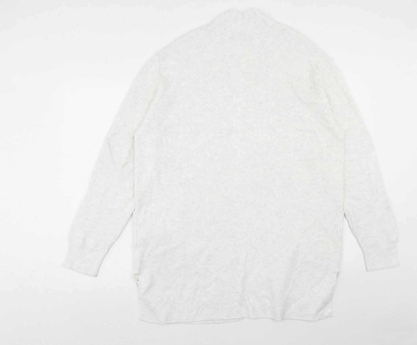 Marks and Spencer Womens Grey V-Neck Viscose Cardigan Jumper Size 16