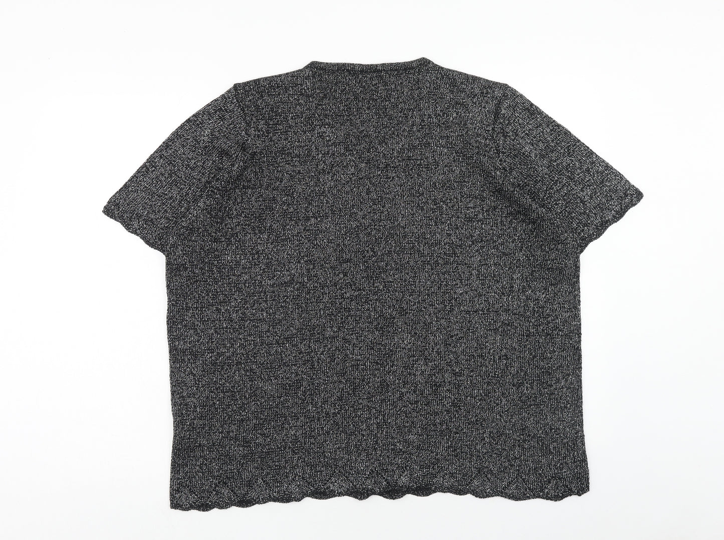 Bonmarche Womens Black Round Neck Acrylic Pullover Jumper Size XL