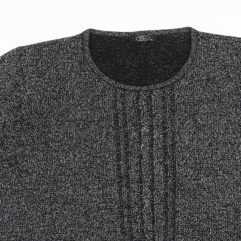 Bonmarche Womens Black Round Neck Acrylic Pullover Jumper Size XL