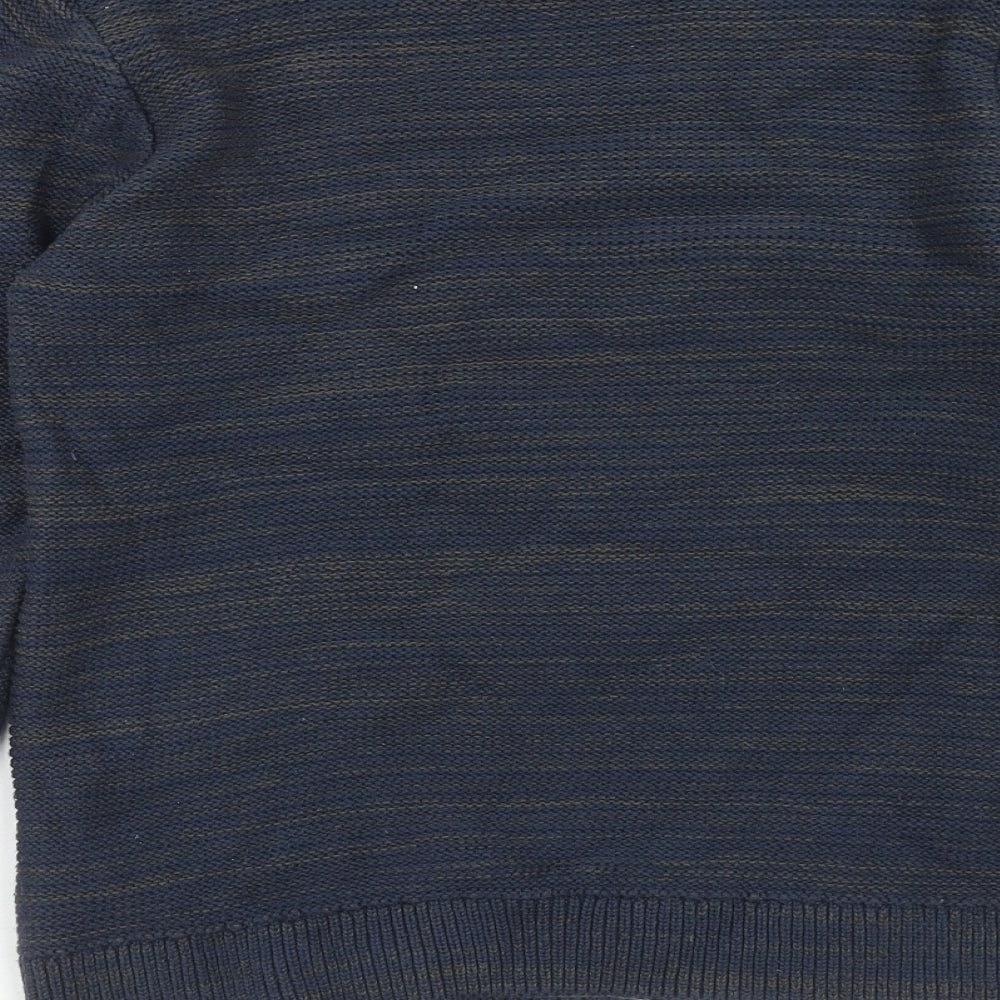 Topman Mens Blue Round Neck Cotton Pullover Jumper Size XS Long Sleeve