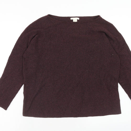 H&M Womens Purple Round Neck Polyester Pullover Jumper Size S