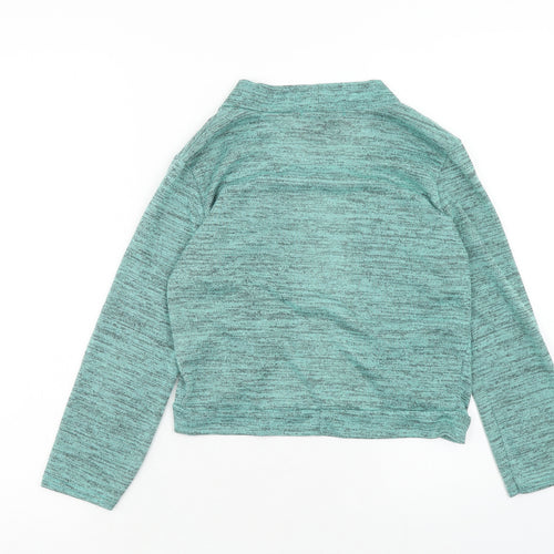Marks and Spencer Womens Green V-Neck Geometric Polyester Cardigan Jumper Size M