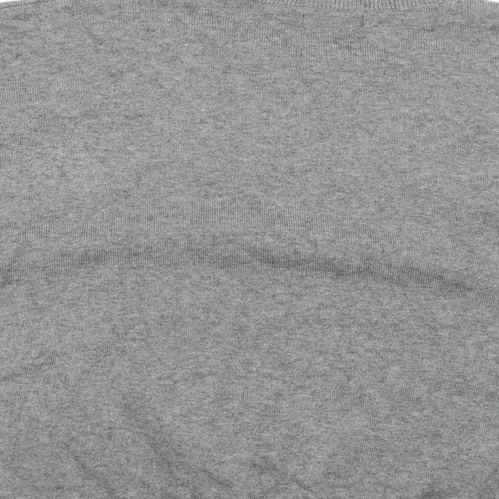 Quiz Womens Grey Round Neck Viscose Pullover Jumper Size M