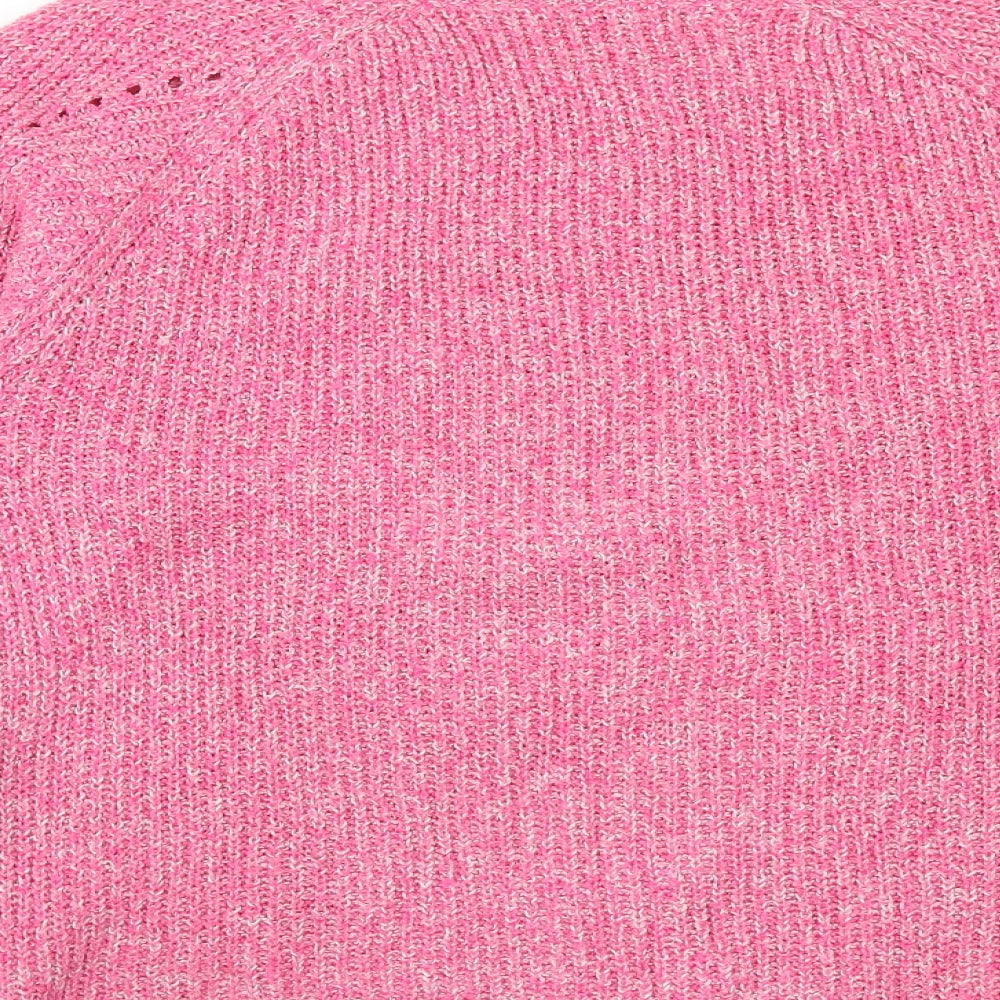 George Womens Pink Round Neck Polyester Pullover Jumper Size M
