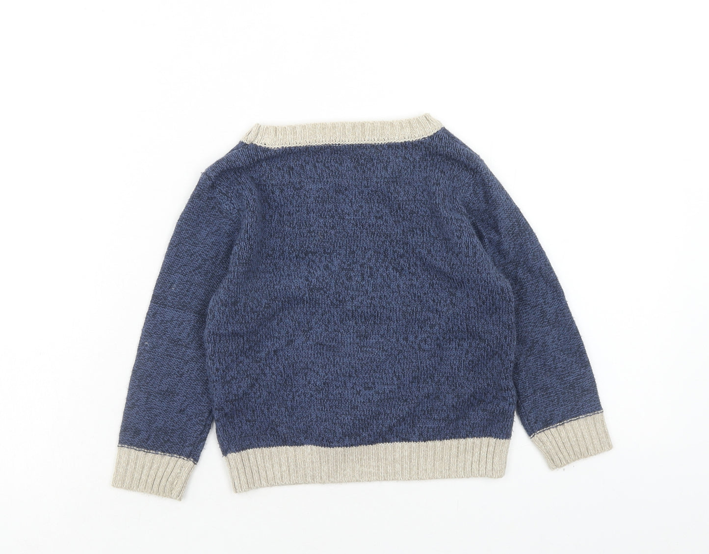 George Boys Blue Scoop Neck Acrylic Pullover Jumper Size 2-3 Years Pullover - Monkey