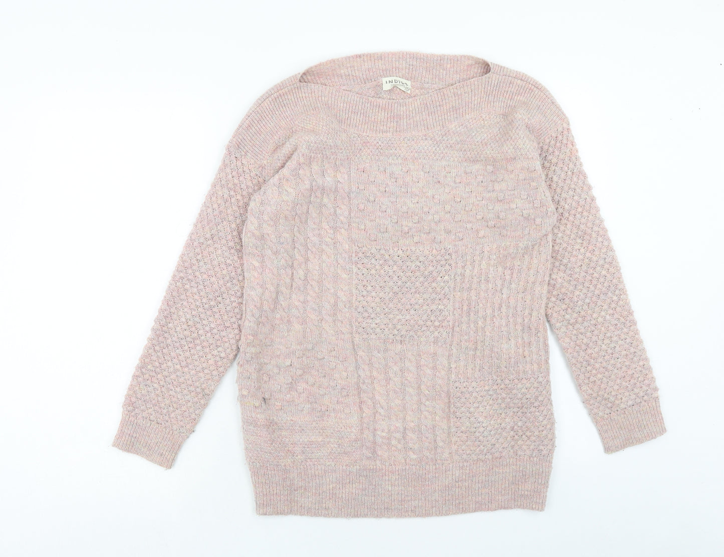 Marks and Spencer Womens Pink Round Neck Acrylic Pullover Jumper Size 8