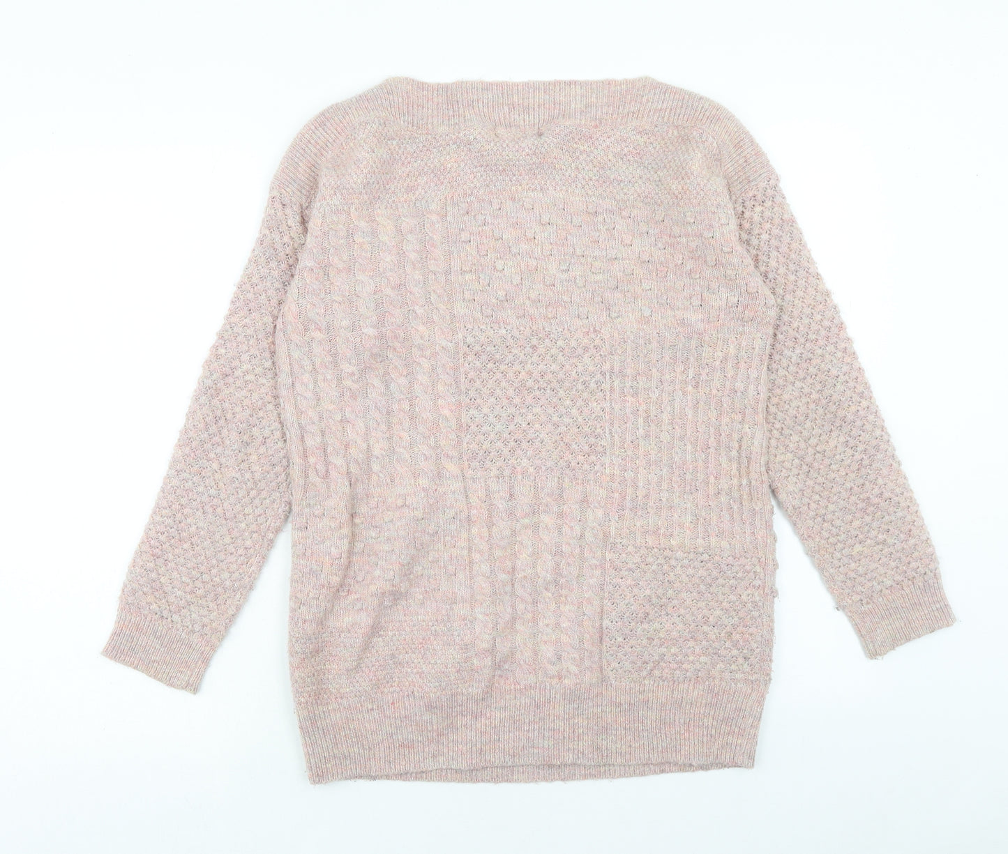 Marks and Spencer Womens Pink Round Neck Acrylic Pullover Jumper Size 8