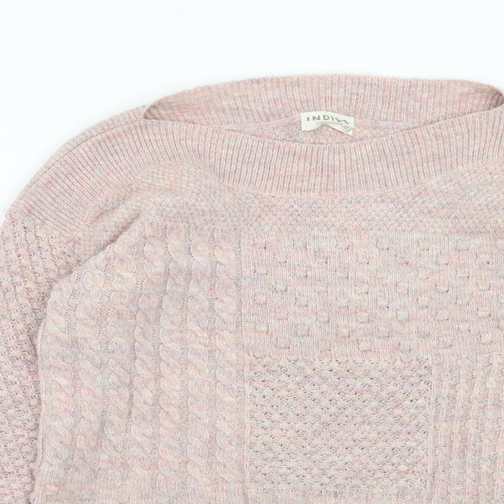 Marks and Spencer Womens Pink Round Neck Acrylic Pullover Jumper Size 8