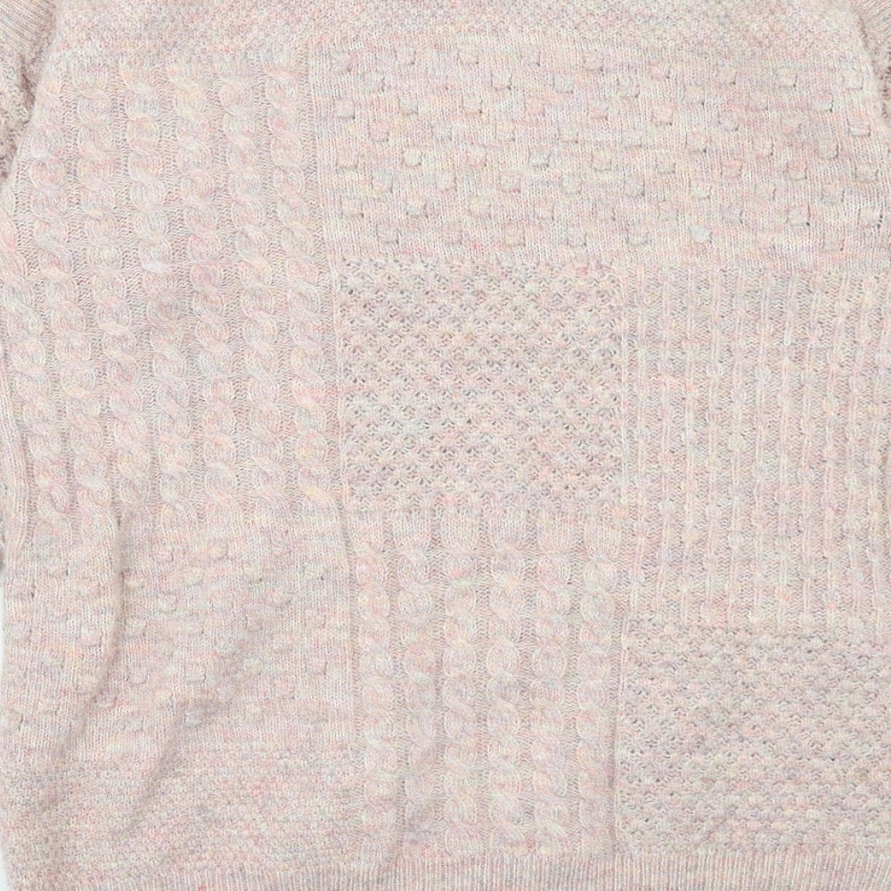 Marks and Spencer Womens Pink Round Neck Acrylic Pullover Jumper Size 8