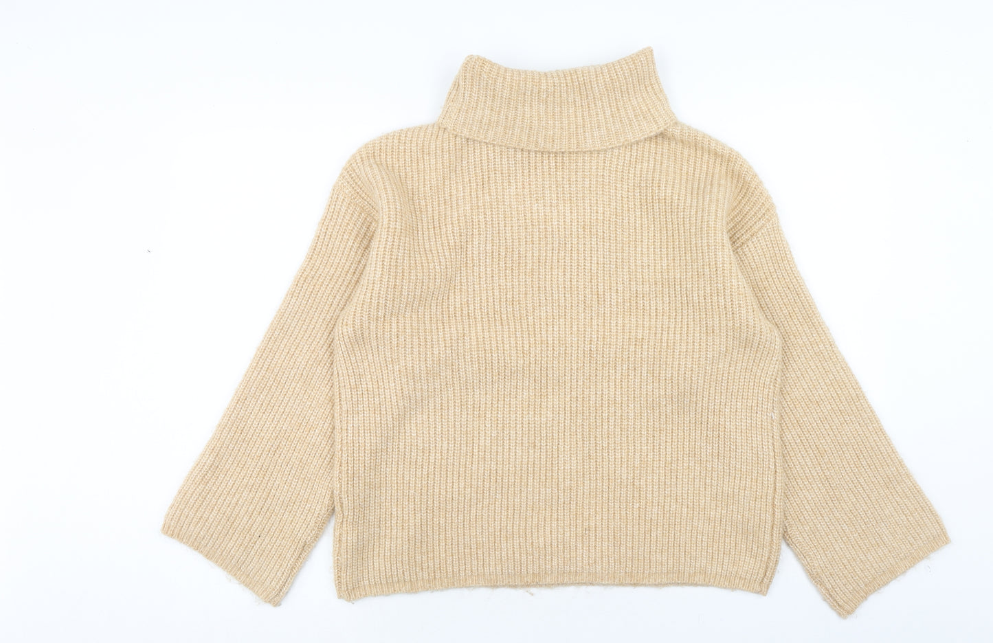 ASOS Womens Beige Roll Neck Polyester Pullover Jumper Size 6