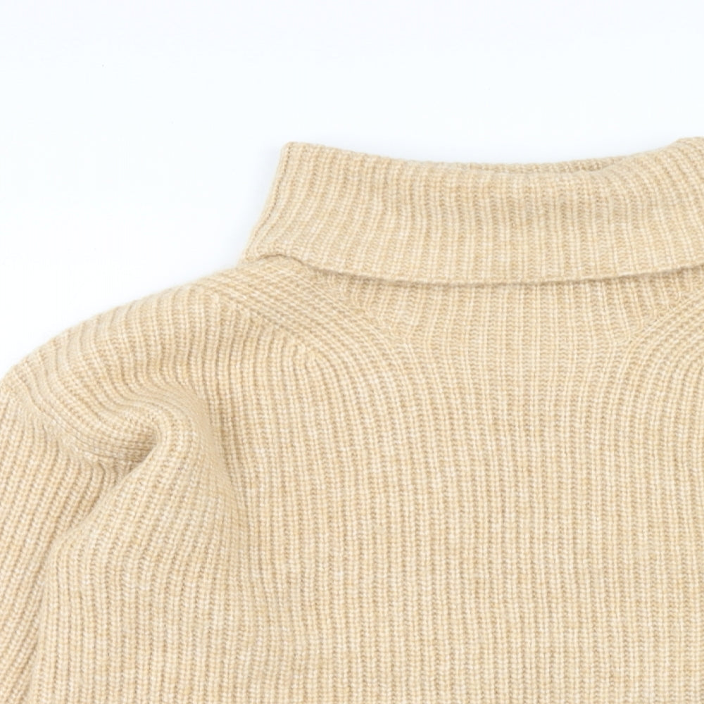 ASOS Womens Beige Roll Neck Polyester Pullover Jumper Size 6