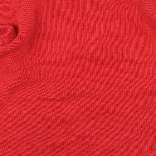 Kickers Mens Red Round Neck Acrylic Pullover Jumper Size S Long Sleeve