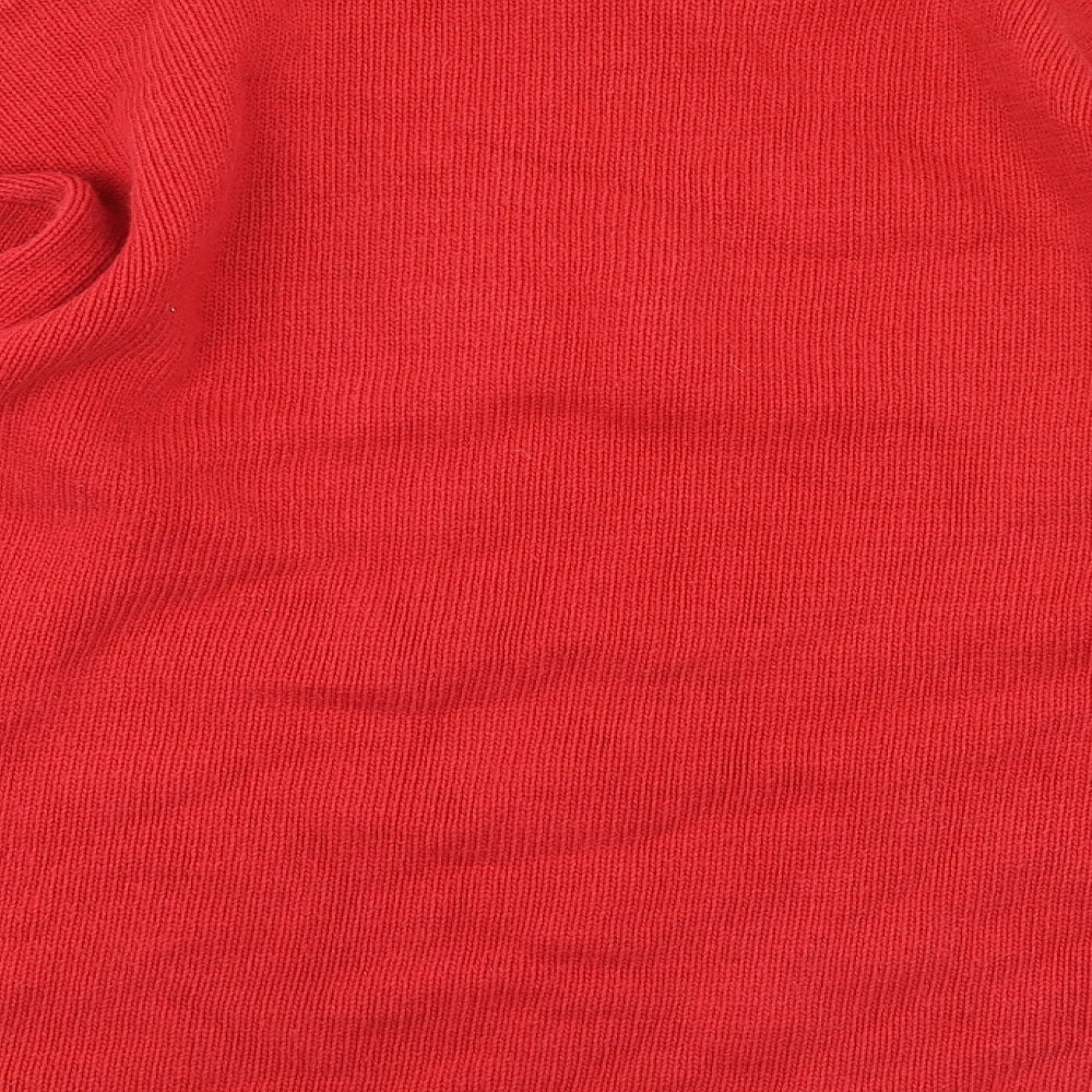 Kickers Mens Red Round Neck Acrylic Pullover Jumper Size S Long Sleeve