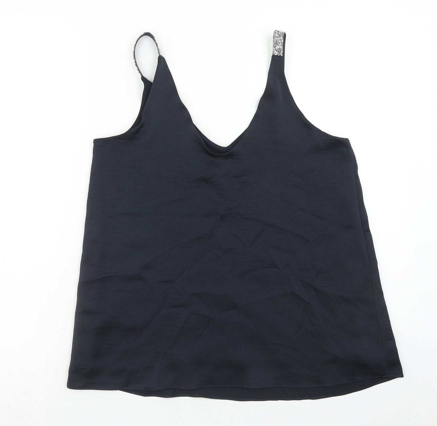 NEXT Womens Blue Polyester Basic Tank Size 10 V-Neck