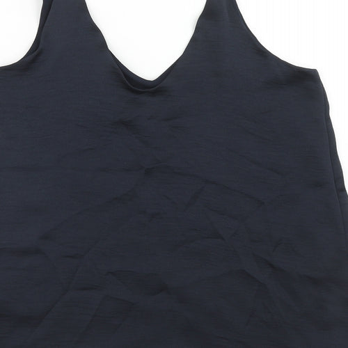 NEXT Womens Blue Polyester Basic Tank Size 10 V-Neck