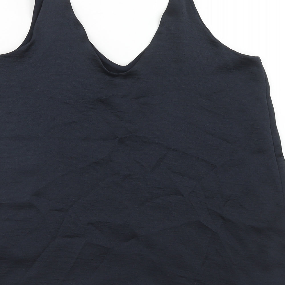 NEXT Womens Blue Polyester Basic Tank Size 10 V-Neck