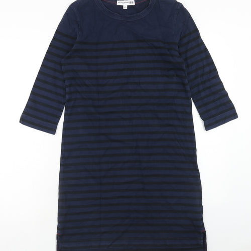 Uniqlo Womens Blue Striped Cotton Shift Size S Round Neck Pullover