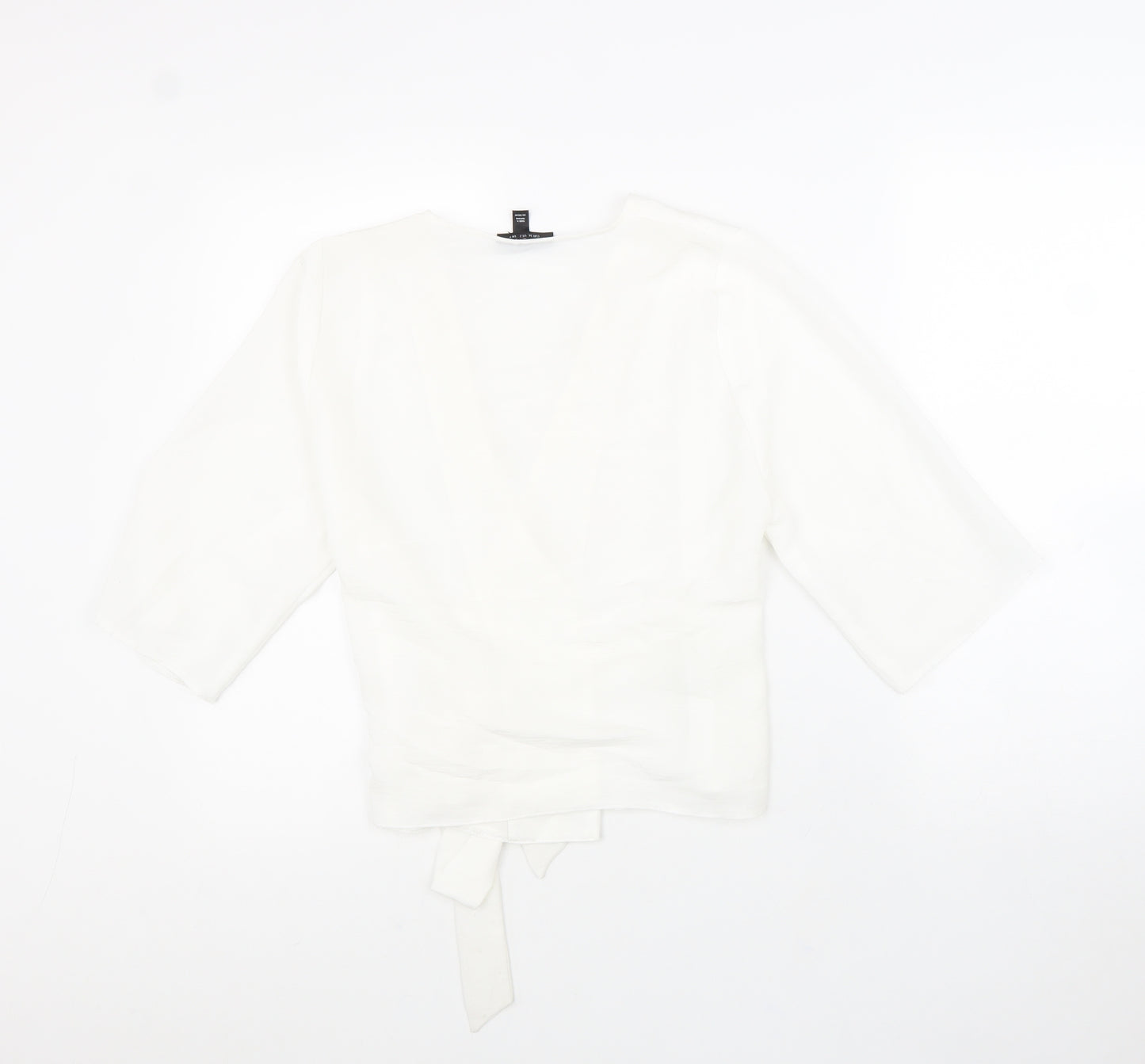 Topshop Womens White Polyester Wrap Blouse Size 6 V-Neck