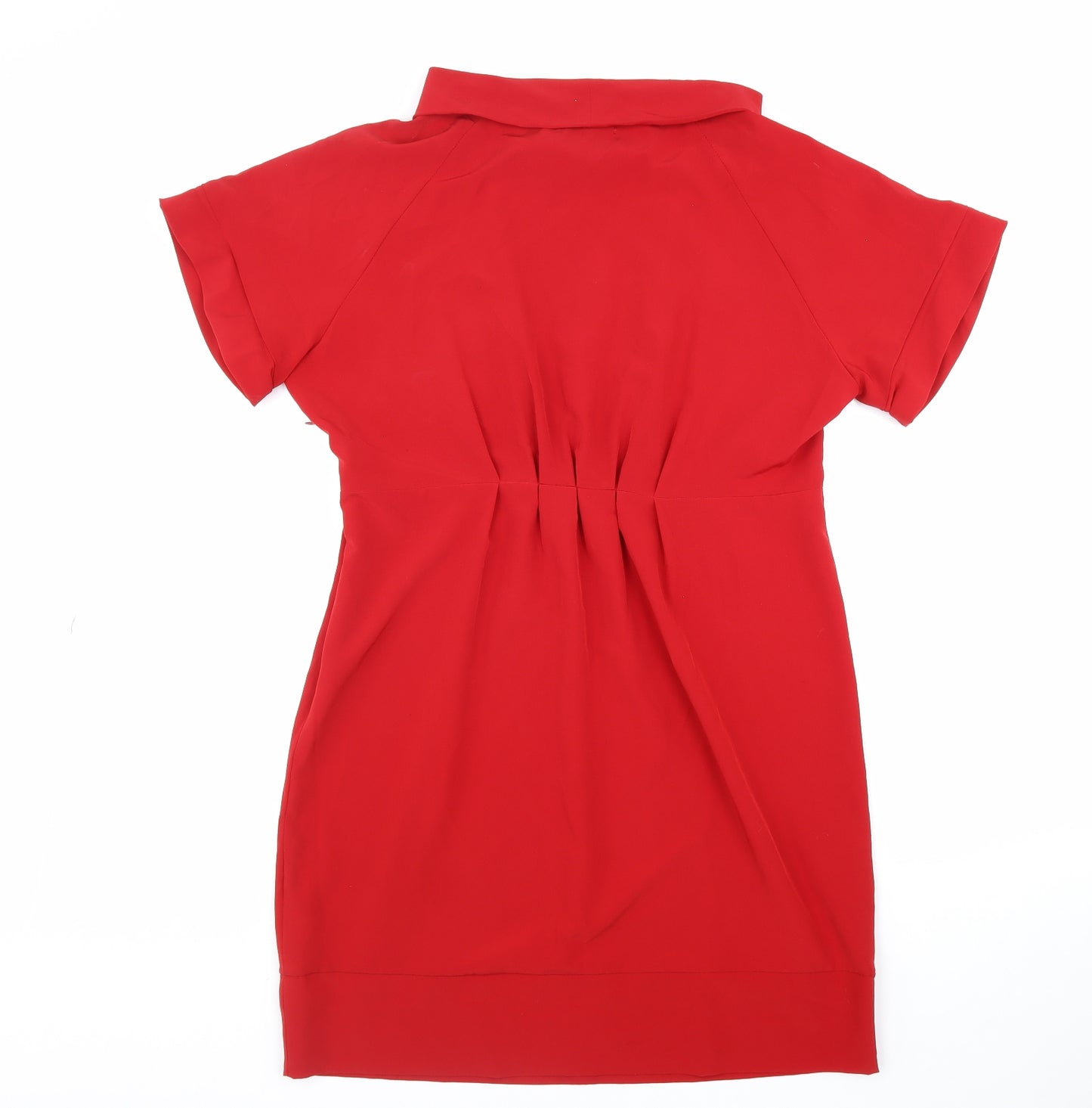 Heaven Womens Red Polyester A-Line Size 14 Cowl Neck Zip