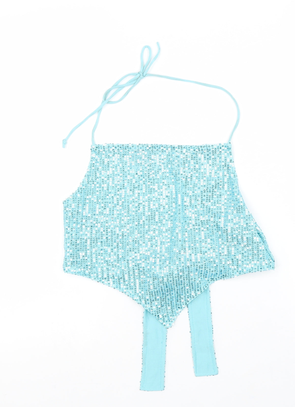 Motel Womens Blue Polyester Cropped Tank Size XS Halter