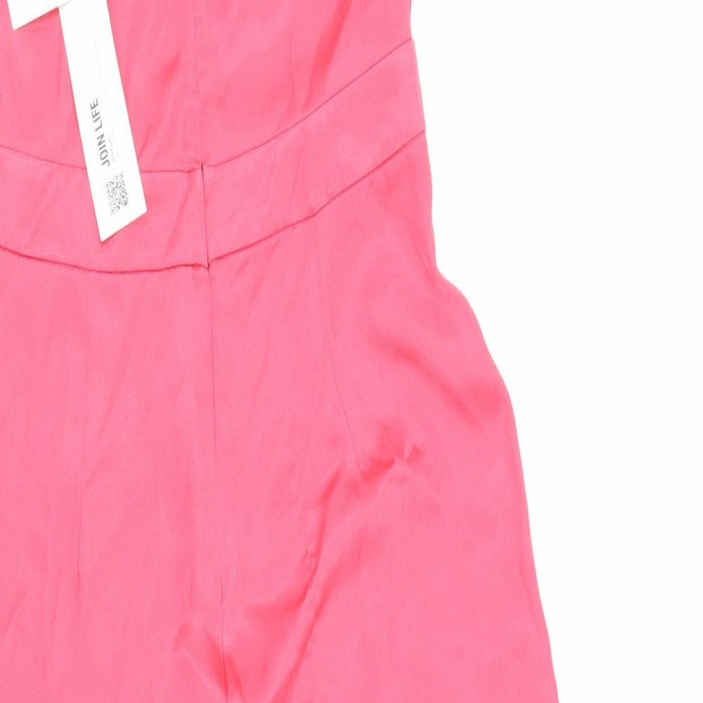 Zara Womens Pink Polyester Jumpsuit One-Piece Size S L33 in Zip