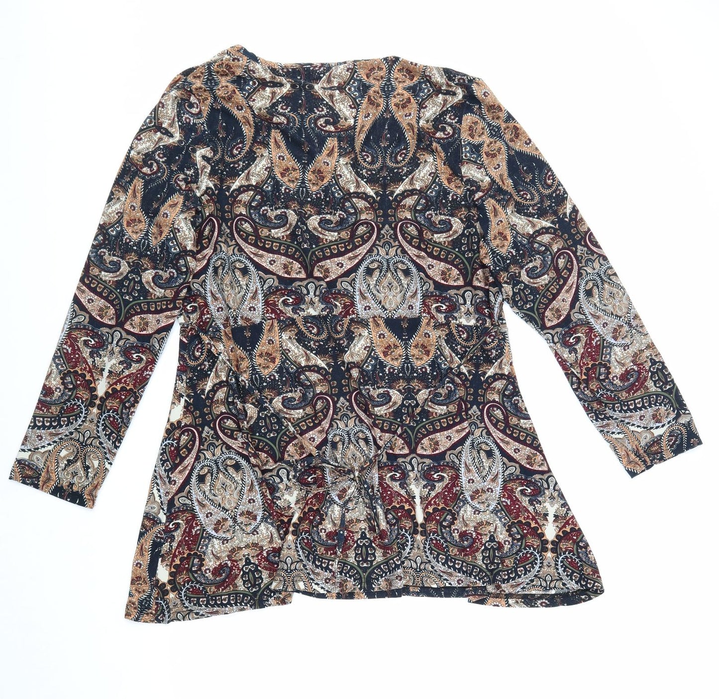 Simply Be Womens Multicoloured Paisley Viscose Basic Blouse Size 20 Scoop Neck