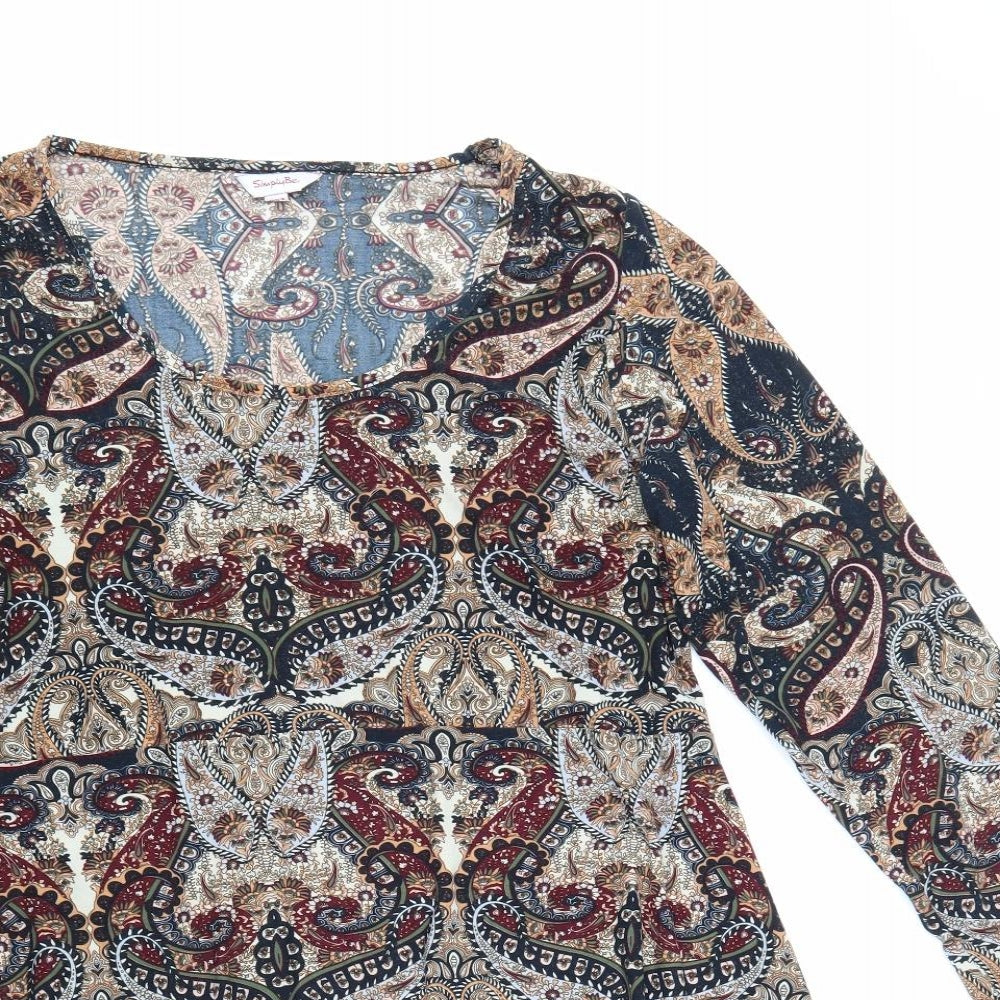 Simply Be Womens Multicoloured Paisley Viscose Basic Blouse Size 20 Scoop Neck