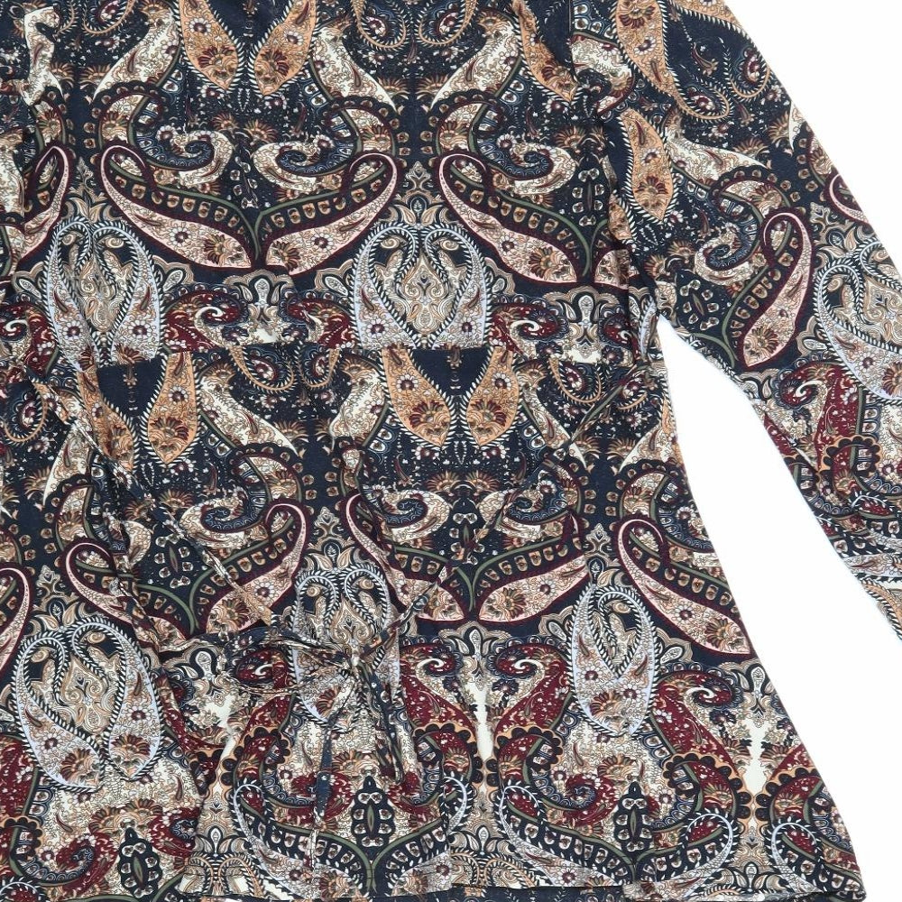 Simply Be Womens Multicoloured Paisley Viscose Basic Blouse Size 20 Scoop Neck